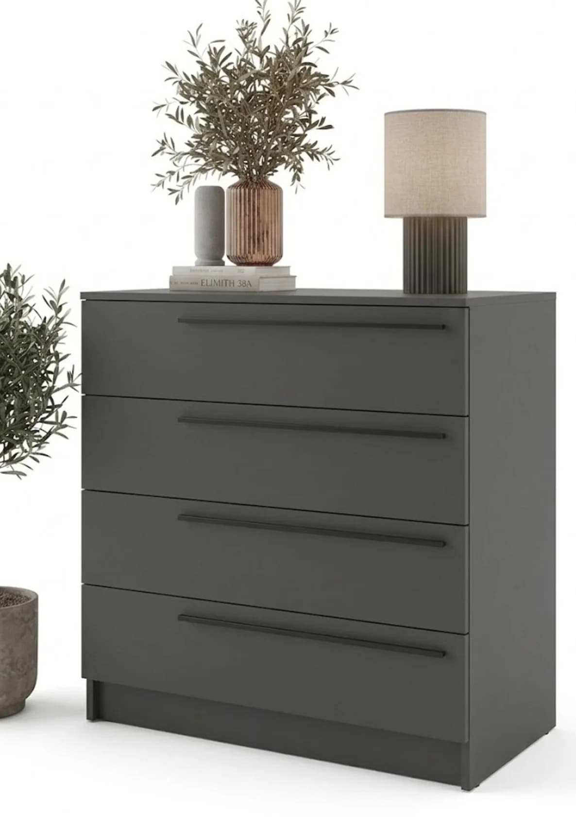 Komod MB26, laminat, 80x80x35 sm, antrasit