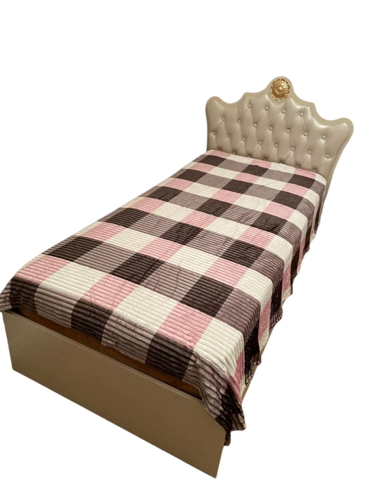 Yataq örtüyü Bamboo model 13.17, yeni yaz-yay-payız fəsilli, kletka (şahmat) dizaynlı, bambuk materiallı - GS_1_018