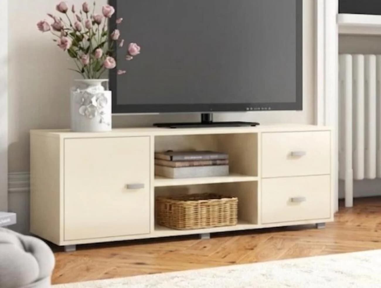 TV üçün tumba MB5, laminat, bej, 130x45x35 sm