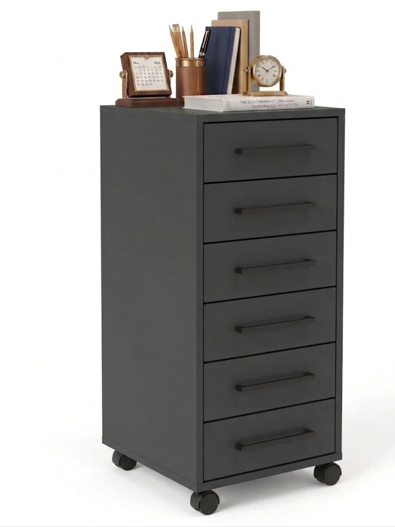 Tumba MB10, laminat, təkərli, 85x40x40 sm, antrasit