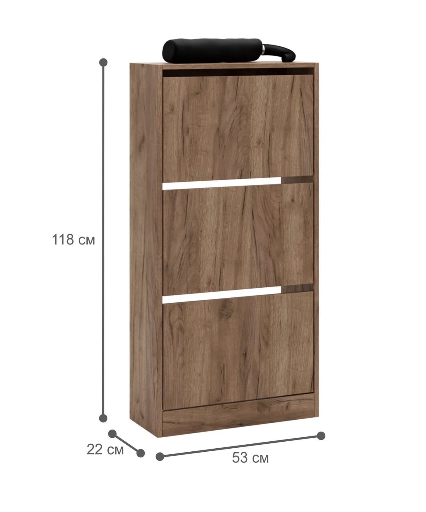 Ayaqqabı üçün tumba Yagmur, laminat, qəhvəyi 118x53x22 sm — image 4