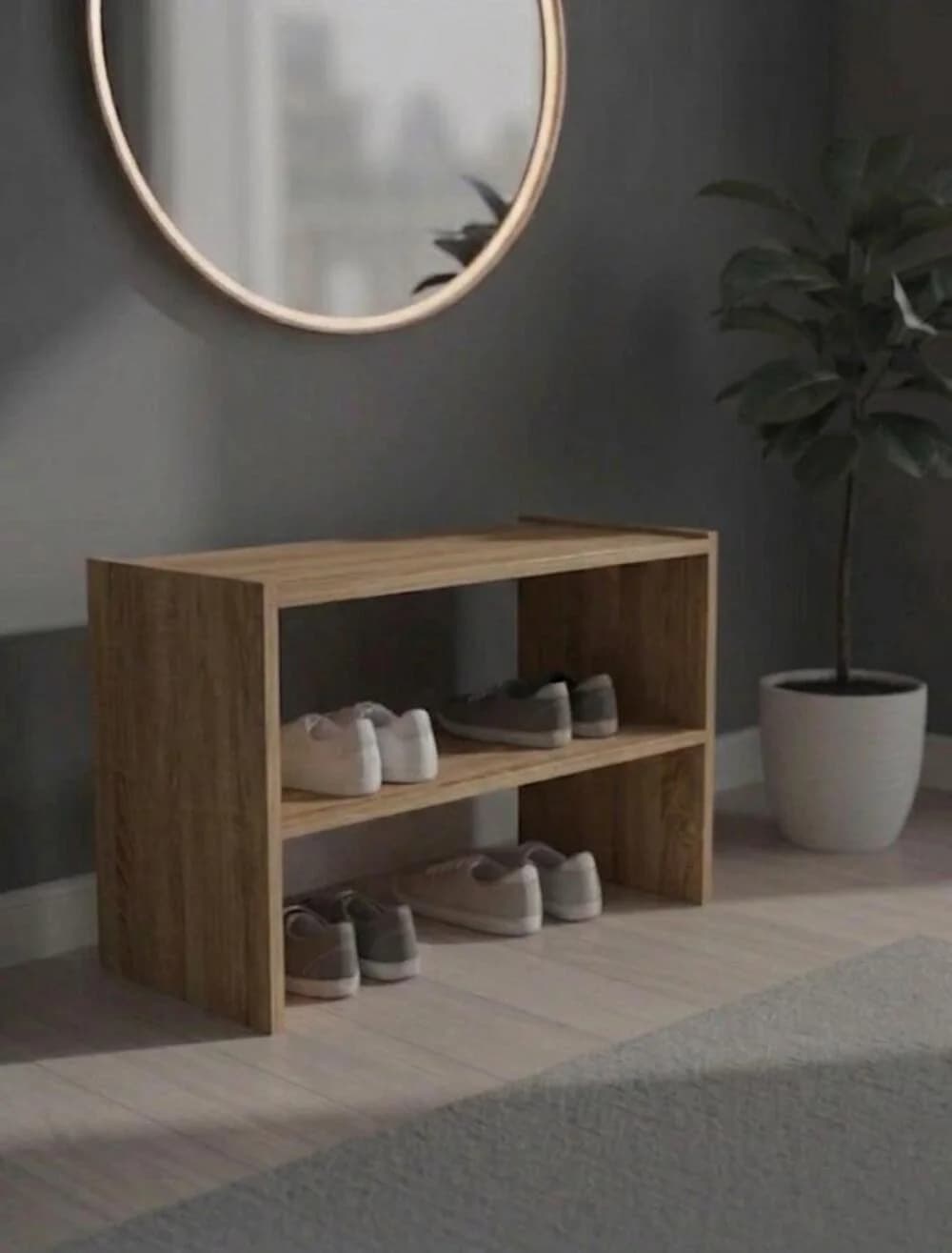 Ayaqqabı üçün tumba MB7, laminat, sonoma, 80x45x32 sm