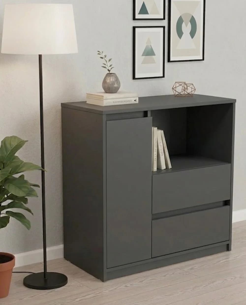 Tumba MB laminat, antrasit, 80x80x35 sm