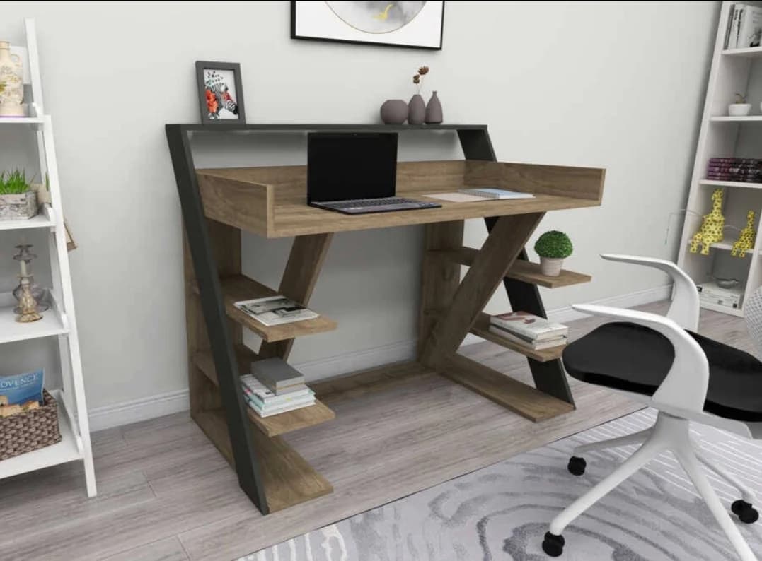 Kompüter masası SO0022, laminat, bej, 123x60x97.6 sm