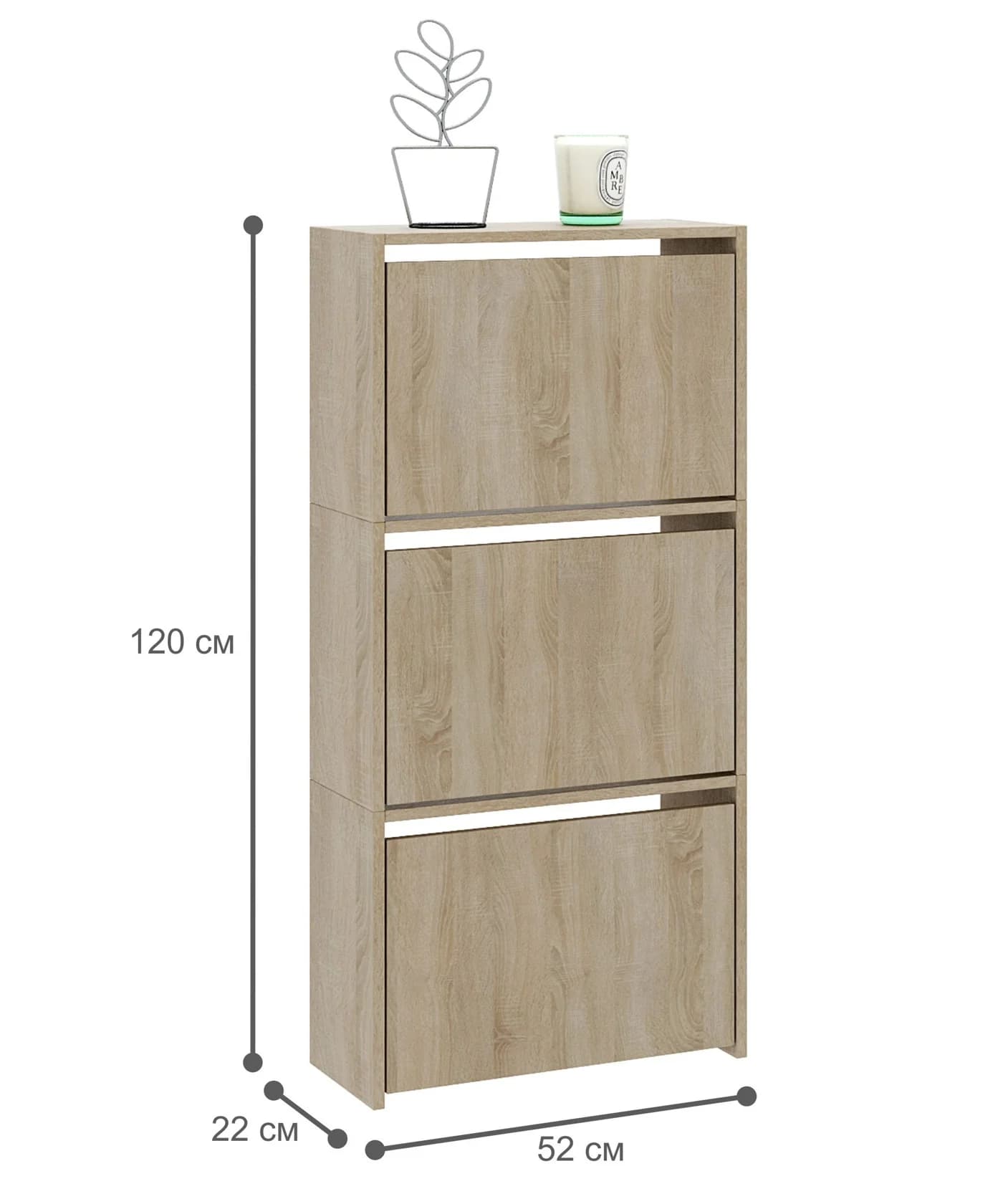 Ayaqqabı tumbası Yagmur Rəf Şkaf Tumba 120 sm 52 sm 3 əd Laminat 42 — изображение 3