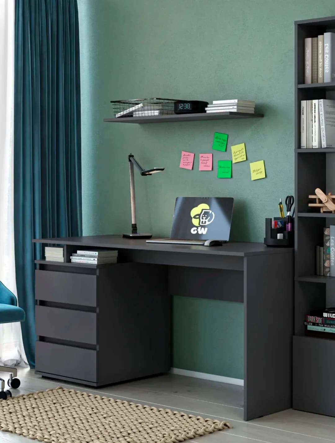 Kompüter masası SO 022, laminat, antrasit — изображение 5