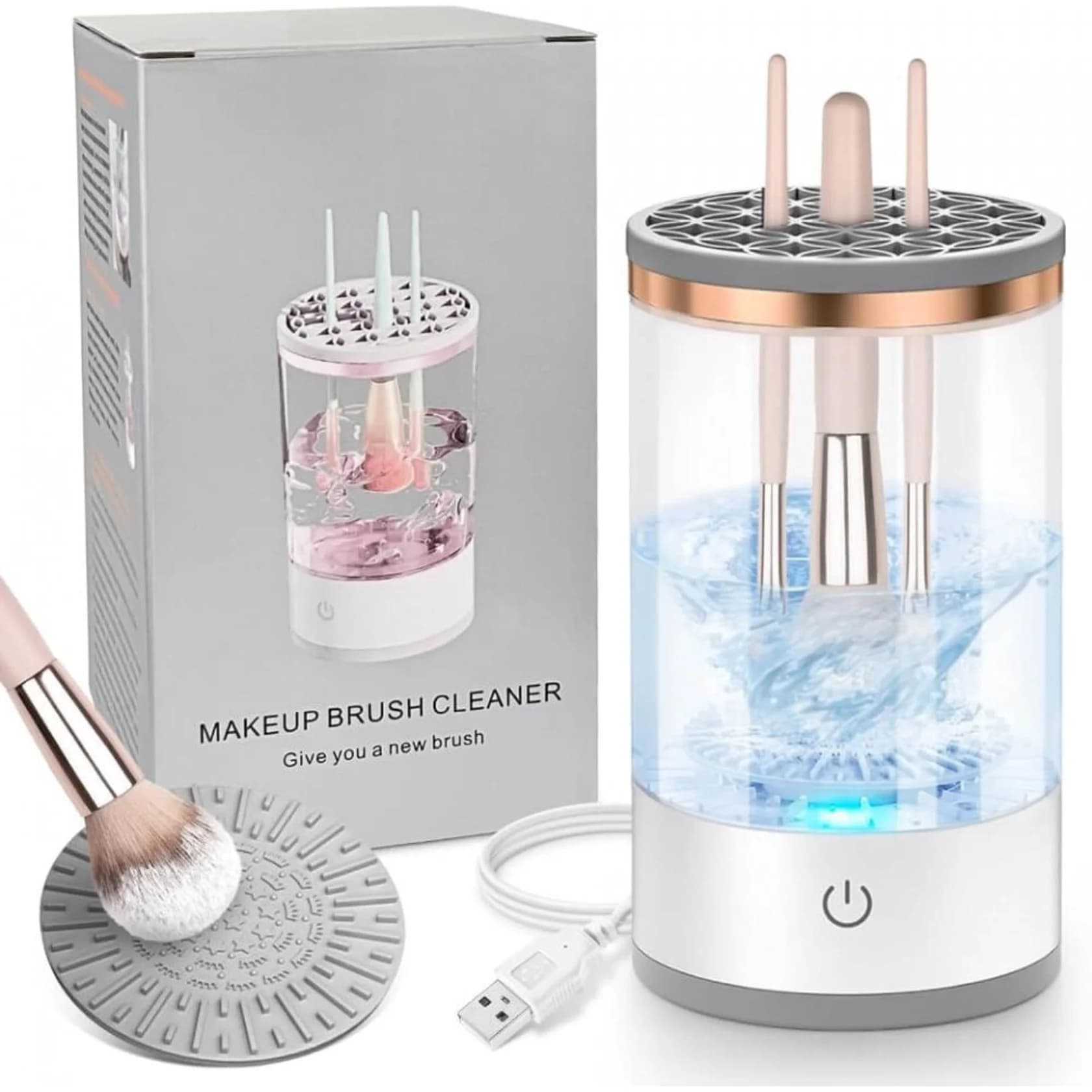 Elektrik makiyaj fırça təmizləyicisi Xboss Electric Brush Cleaner White