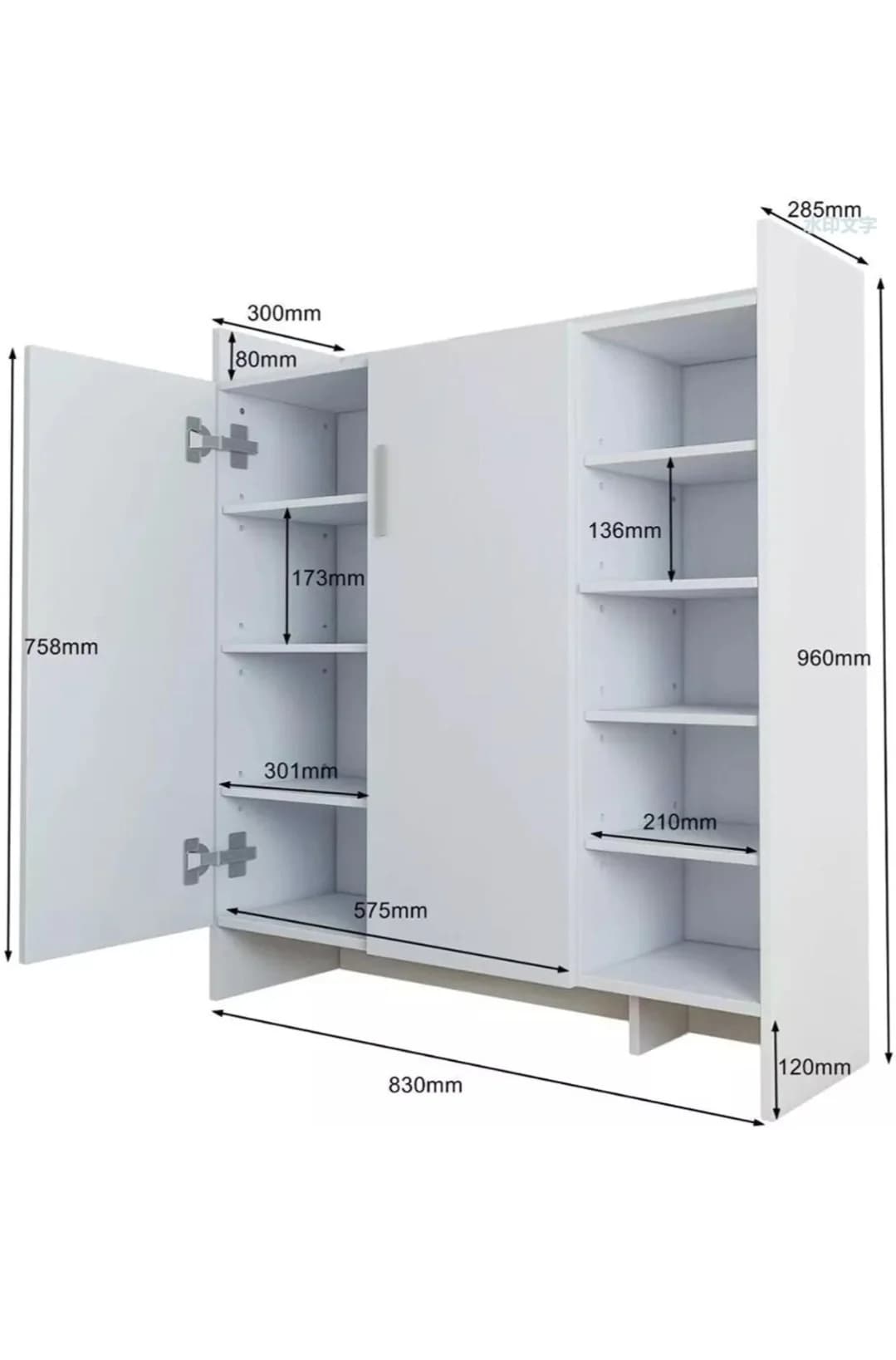 Ayaqqabı üçün Tumba SO0021, laminat, 96x83 sm, ağ — изображение 4