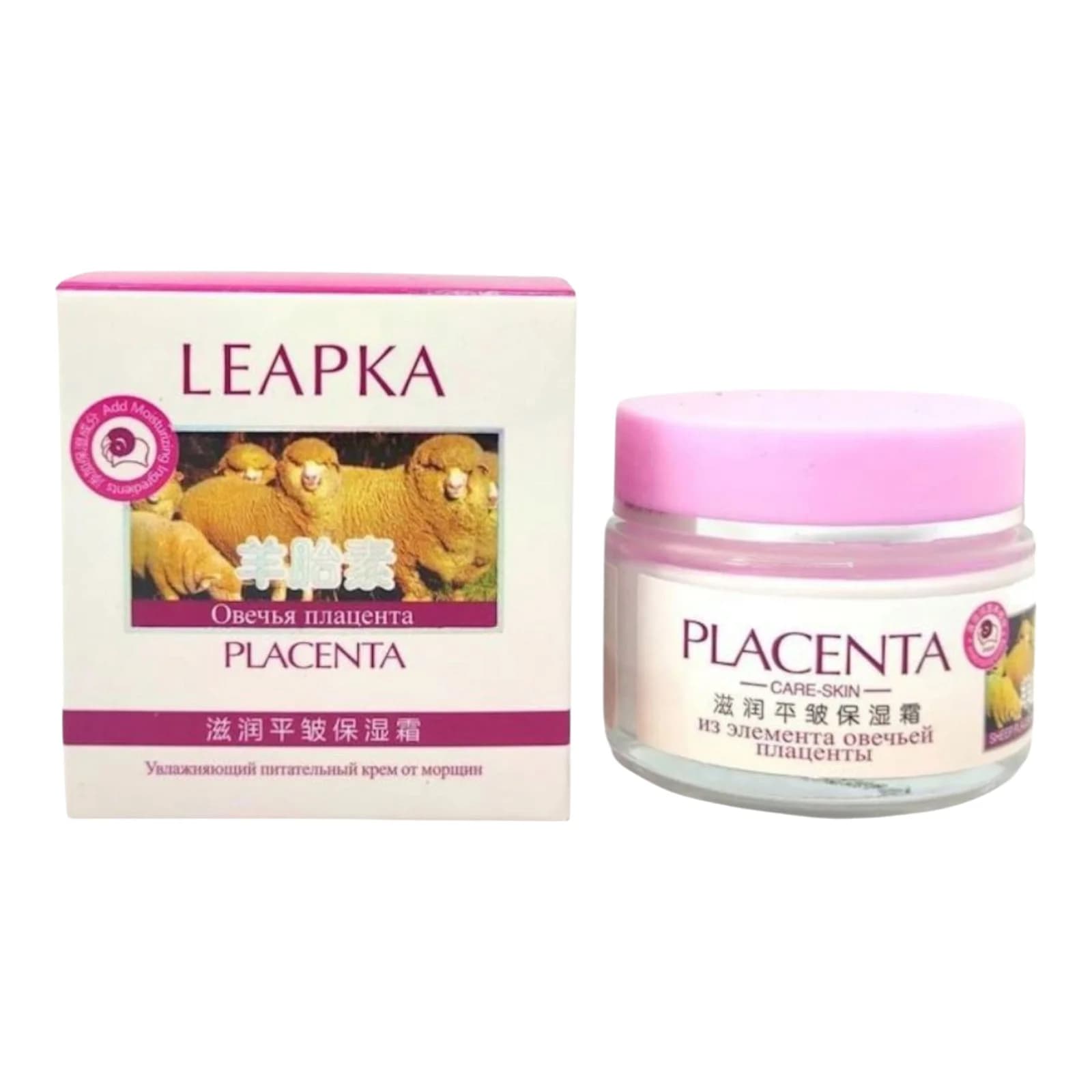 Qırışlara qarşı nəmləndirici üz kremi Leapka placenta, 80 ml