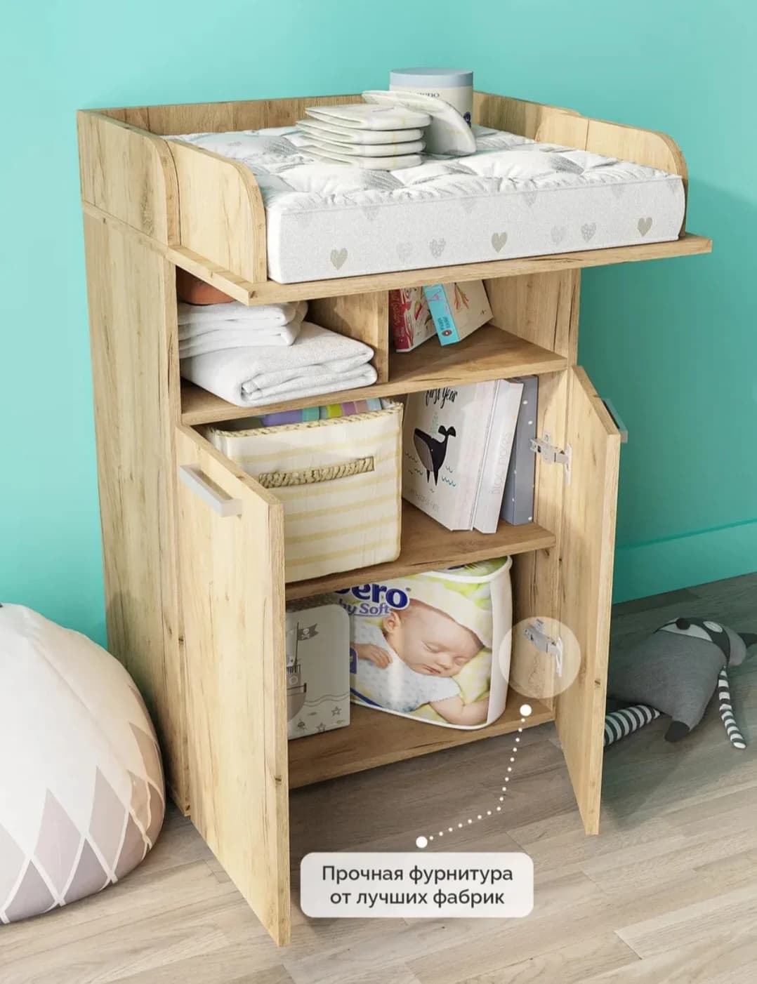 Komod SO059, bej, laminat, 93.8х35х60 sm — изображение 2