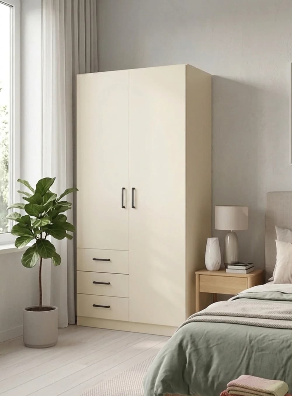 Şkaf MB 3, laminat, bej, 190x90x52 sm