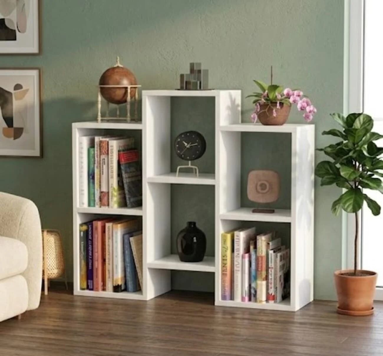 Stellaj MB6, laminat, ağ, 85х85х28 sm