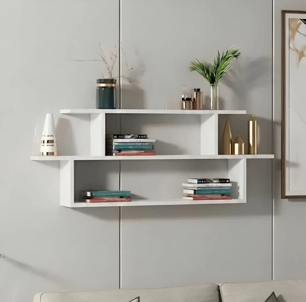 Rəf MB1, laminat, ağ, 100x60x25 sm
