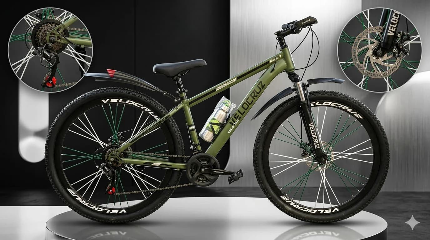 Dağ velosipedi Velocruz, mat yaşıl, 24" — şəkil 2