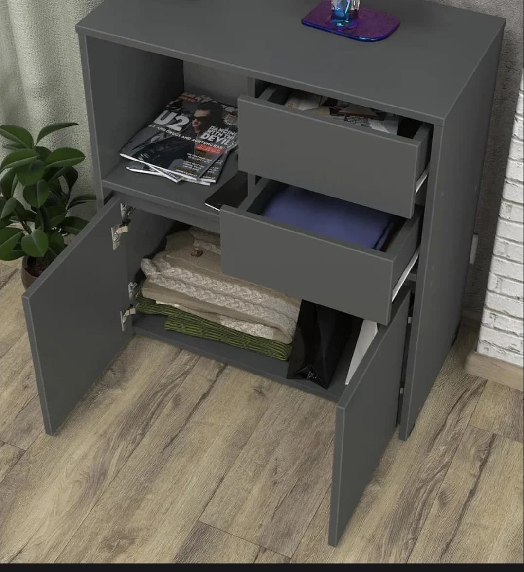 Komod SO038, antrasit, laminat, 67.8х34.8х78 sm — изображение 5