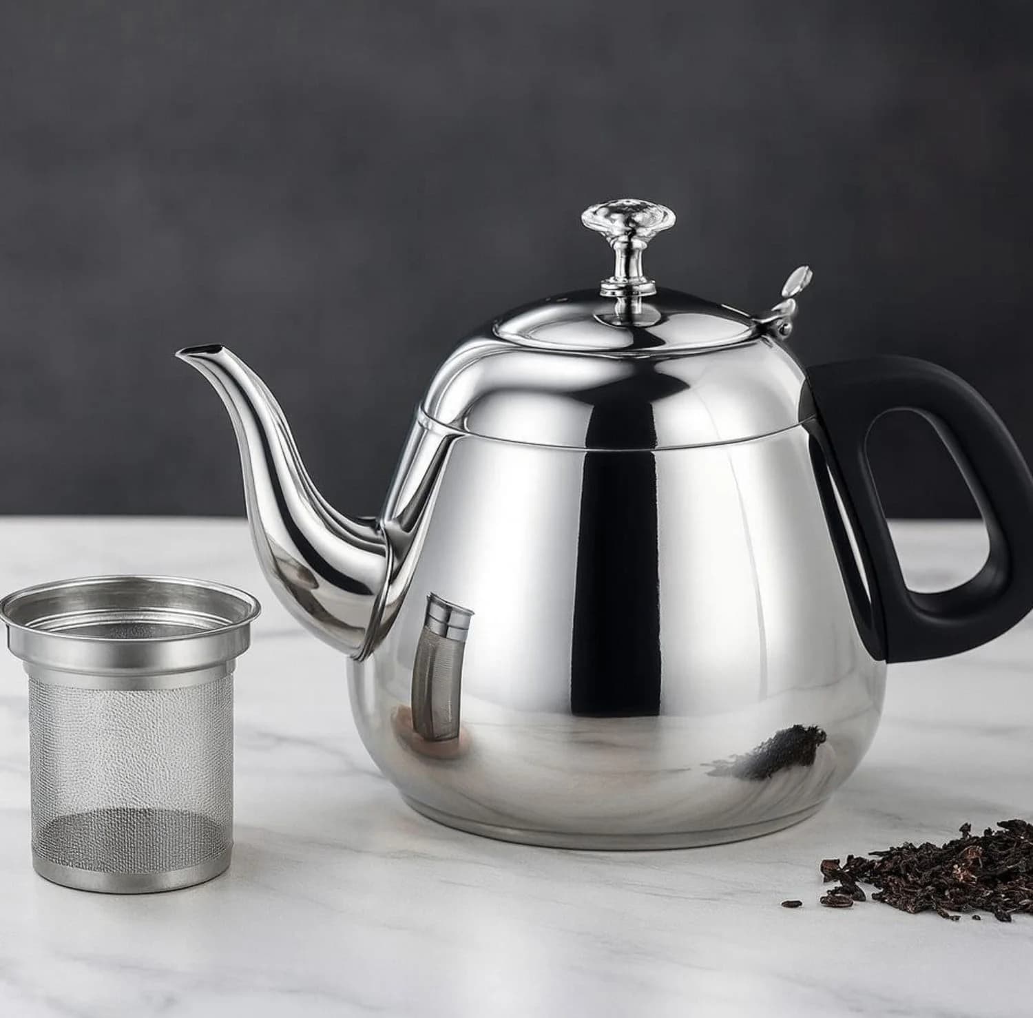 Dəmləmə çaydanı setkalı, paslanmayan polad, 1.5 l
