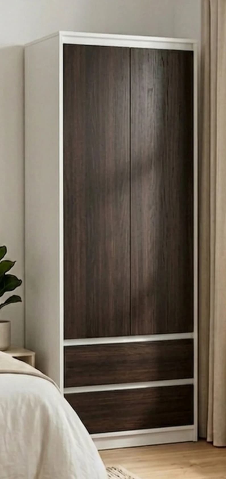 Döşəməüstü dolab MB 4, laminat, Ağ və Venge, 190x80x52sm