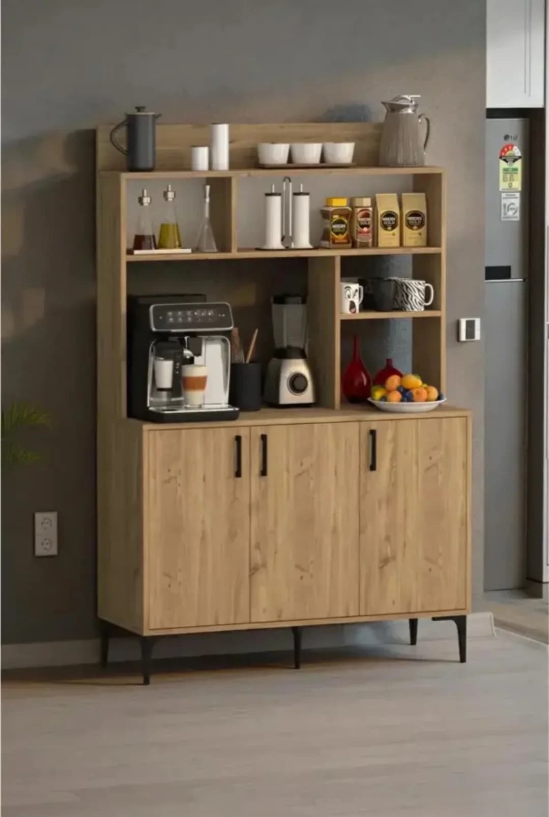 Mətbəx üçün bufet SO005, laminat, bej, 182x120x35 sm
