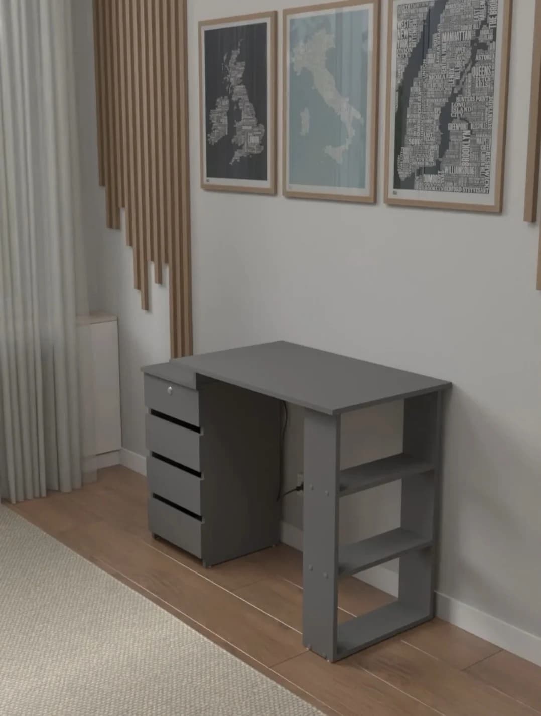 Kompüter masası s036, laminat, antrasit — изображение 2