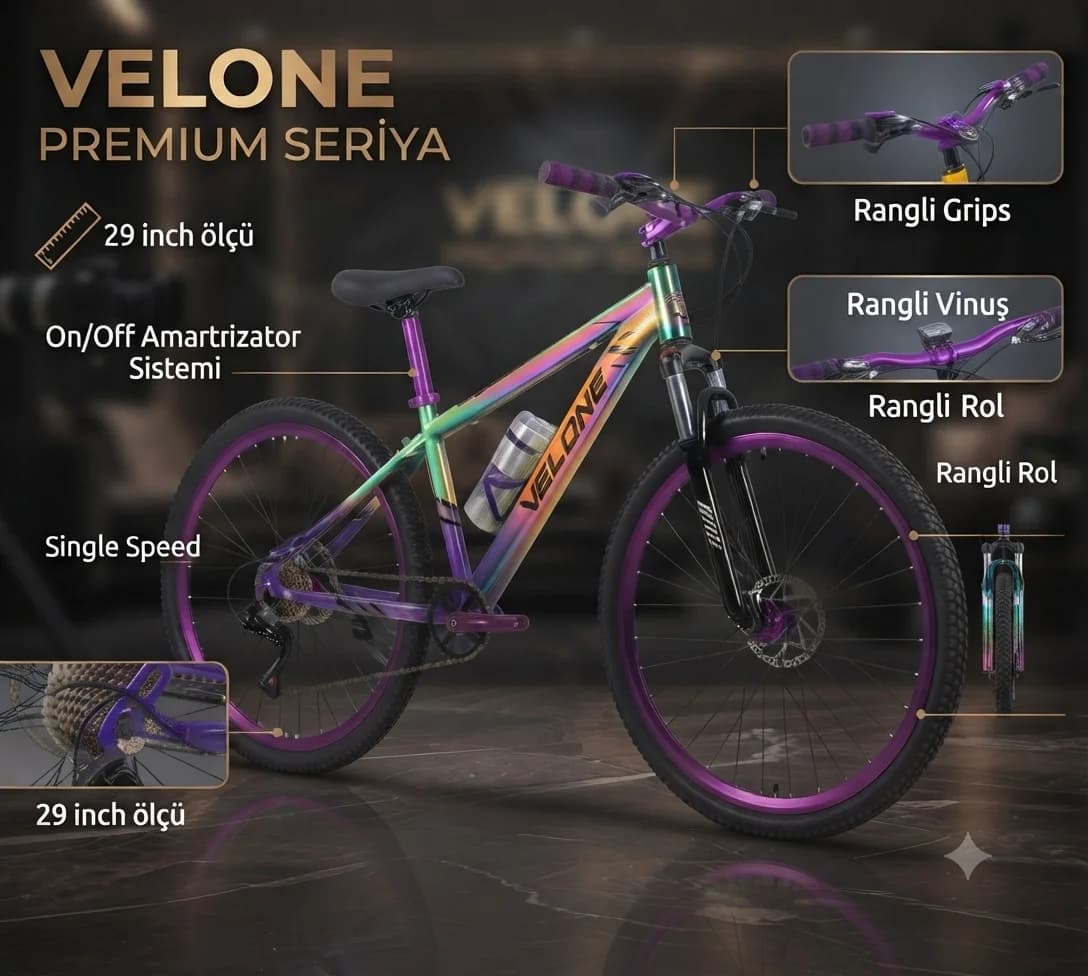Dağ velosipedi Velone, (29, çəhrayı)
