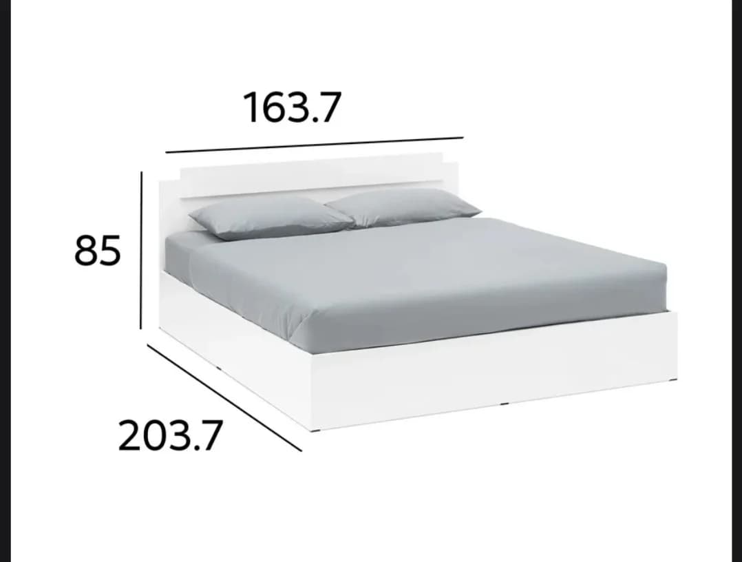 İki nəfərlik çarpayı S011, laminat, ağ, 160x200 sm — изображение 3