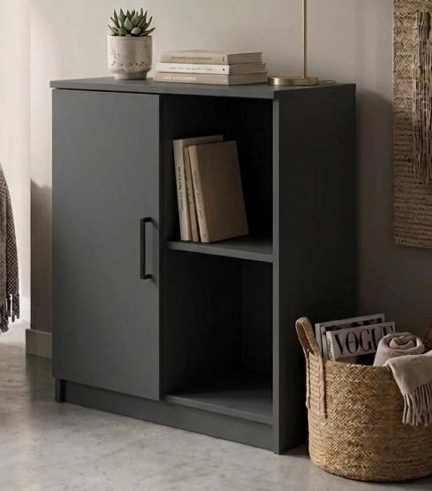 Tumba MB14, antrasit, laminat, 75x60x35 sm