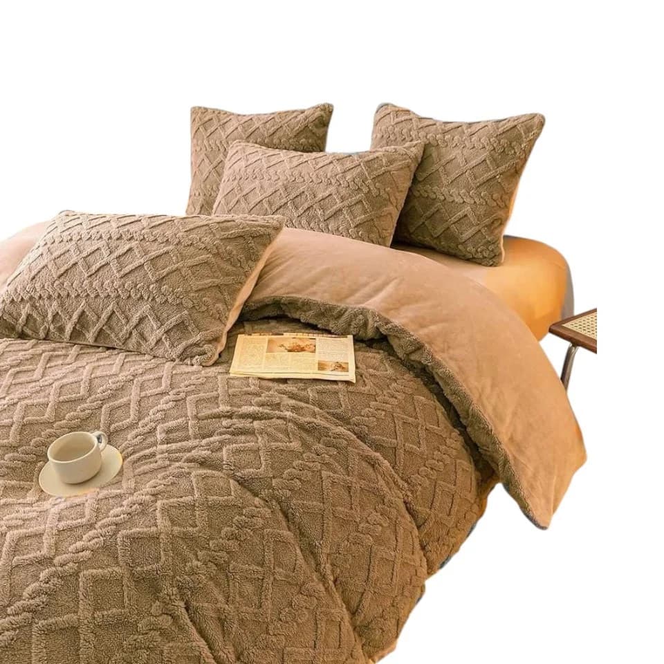 Yataq dəsti model 9.4, Villor material, 230x250 sm porostin, 200x230 sm padadenik, 50x70 sm iki ədəd yastıq, yalnız taxt üçün uyğundur - GS_1_039