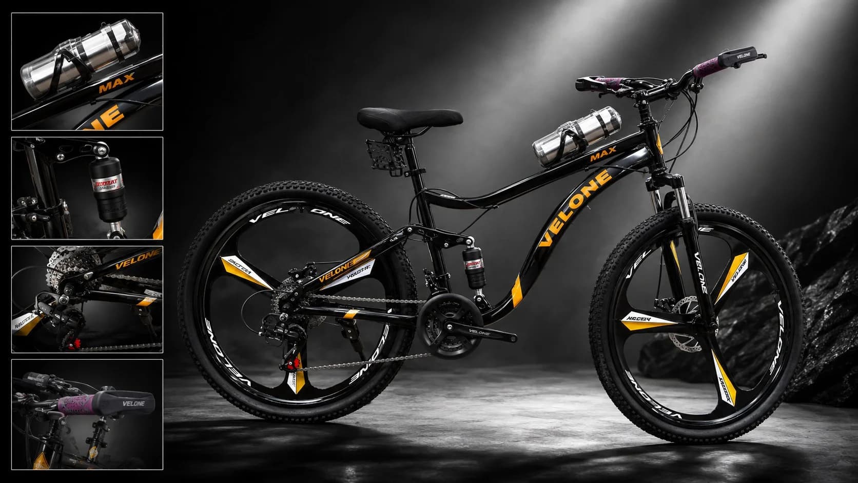 Dağ velosipedi Velocruz 3591, 24", qara