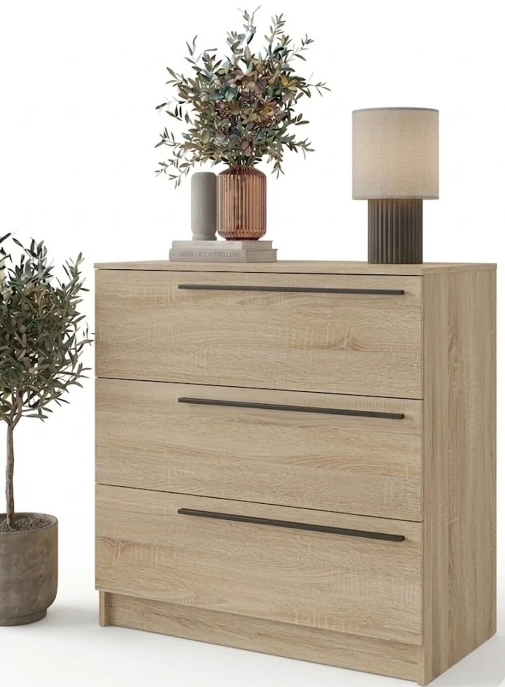Komod MB25, laminat, 80x80x35 sm, açıq qəhvəyi
