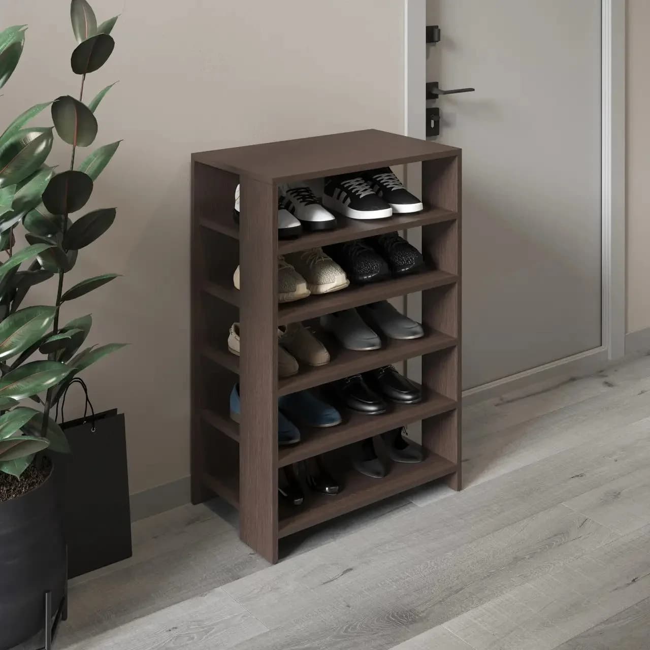 Ayaqqabı üçün rəf Yagmur, laminat, venge, 60x30x90 sm