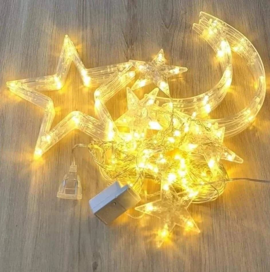 LED çələng yağış PP, ağ-sarı, 3 m — image 2