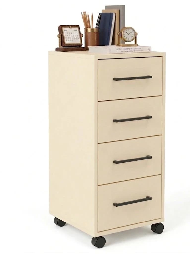 Tumba MB11, laminat, təkərli, 75x40x40 sm, bej