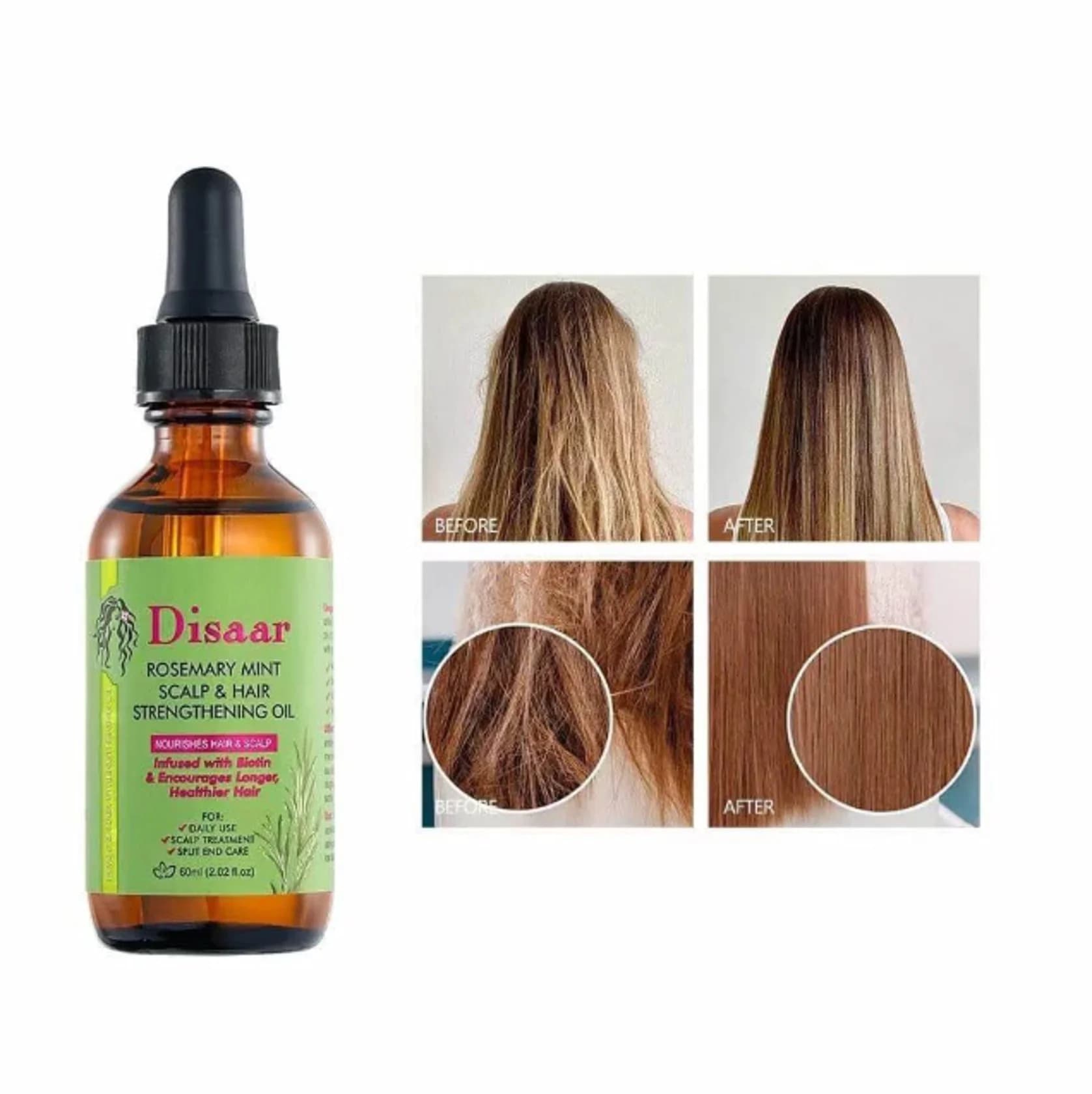 Saç üçün yağ Disaar Rosemary Mint Scalp & Hair Strengthening 60 ml — изображение 4