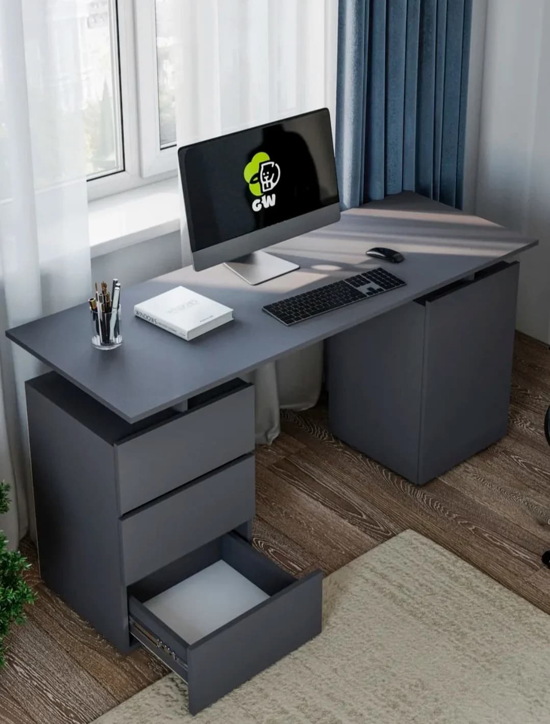 Kompüter masası 12934, laminat, 150x75x55 sm — изображение 2