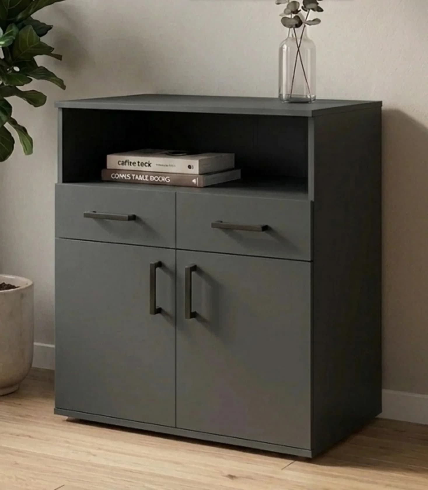 Tumba MB16, antrasit, laminat, 80x70x45 sm
