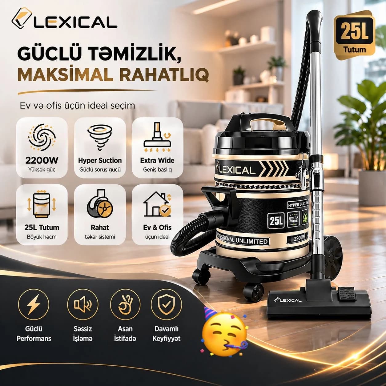 Lexical Tozsoran 2200 watt ppower97 ev və ofis üçün 25 litr