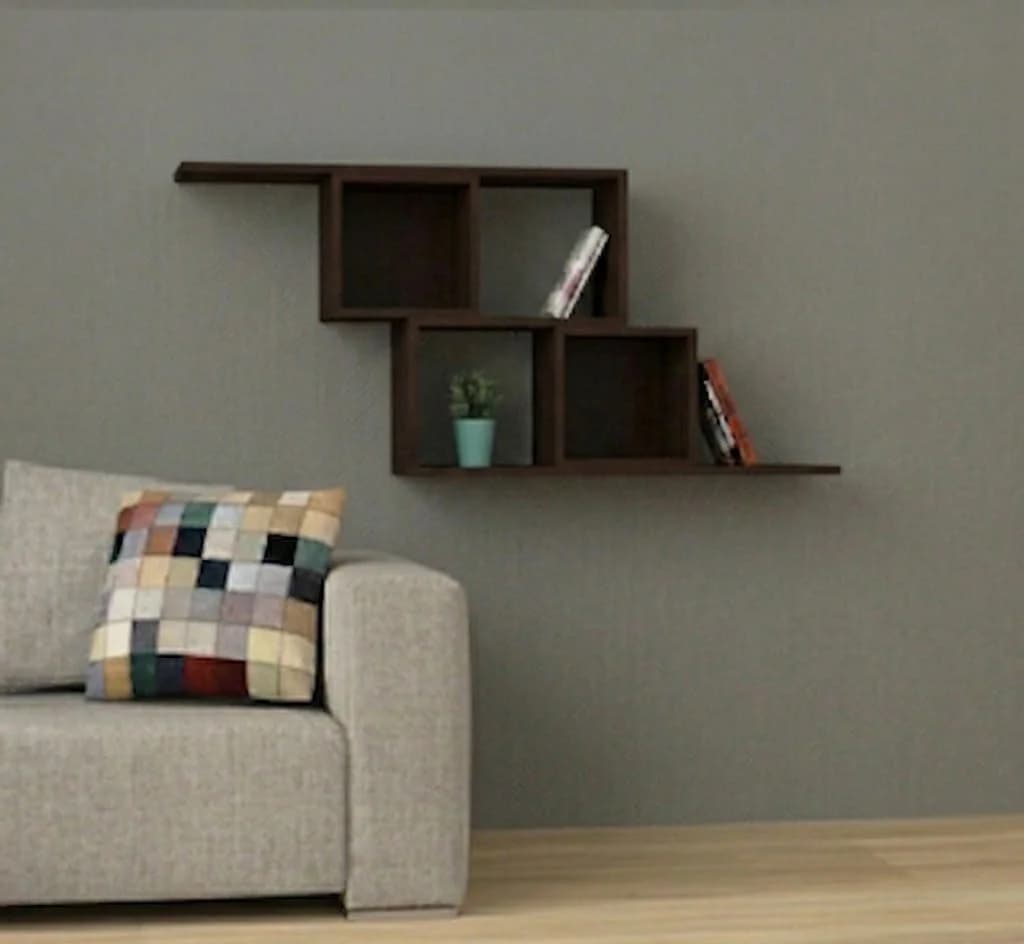 Rəflər MB853, laminat, tünd qəhvəyi, 100x60x25 sm