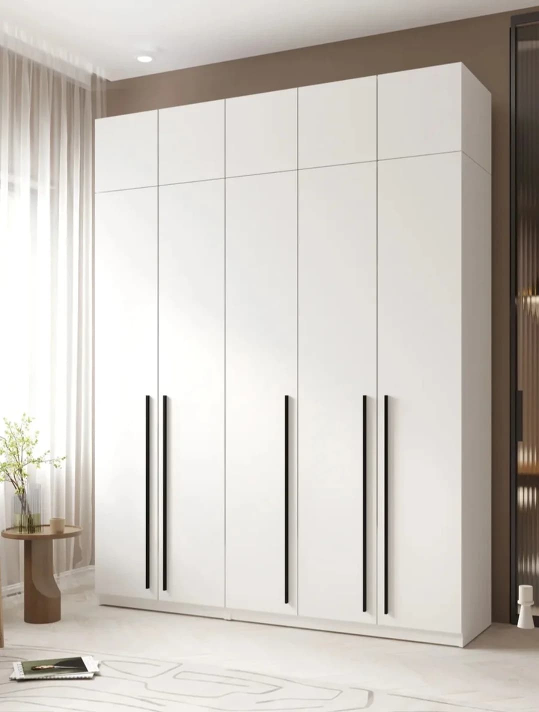 Şkaf s03, laminat, ağ, 260x50.2x240 sm