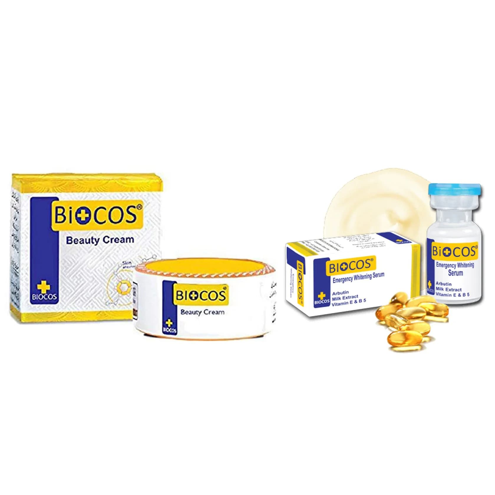 Qulluq üçün kosmetika dəsti Biocos Beauty Whitening Cream&Emergency Whitening Serum