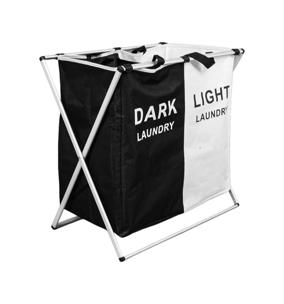 Laundry Basket, 2 compartments, thick fabric