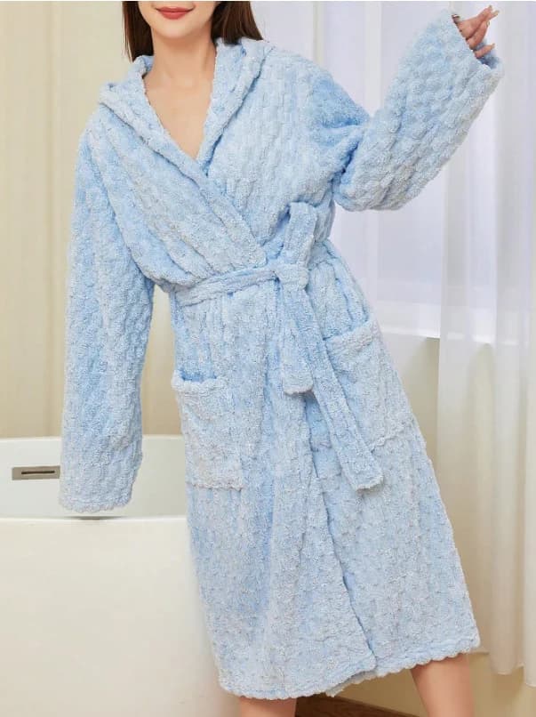 Qadınlar üçün hamam xələti GS, mavi, velür, ölçü One size