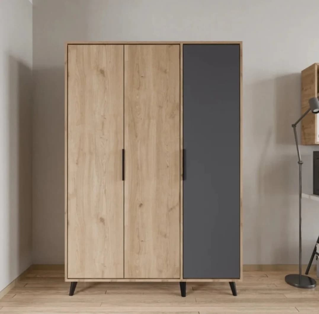 Döşəməüstü dolab SO0035, laminat, 190x120x45 sm, boz/qəhvəyi