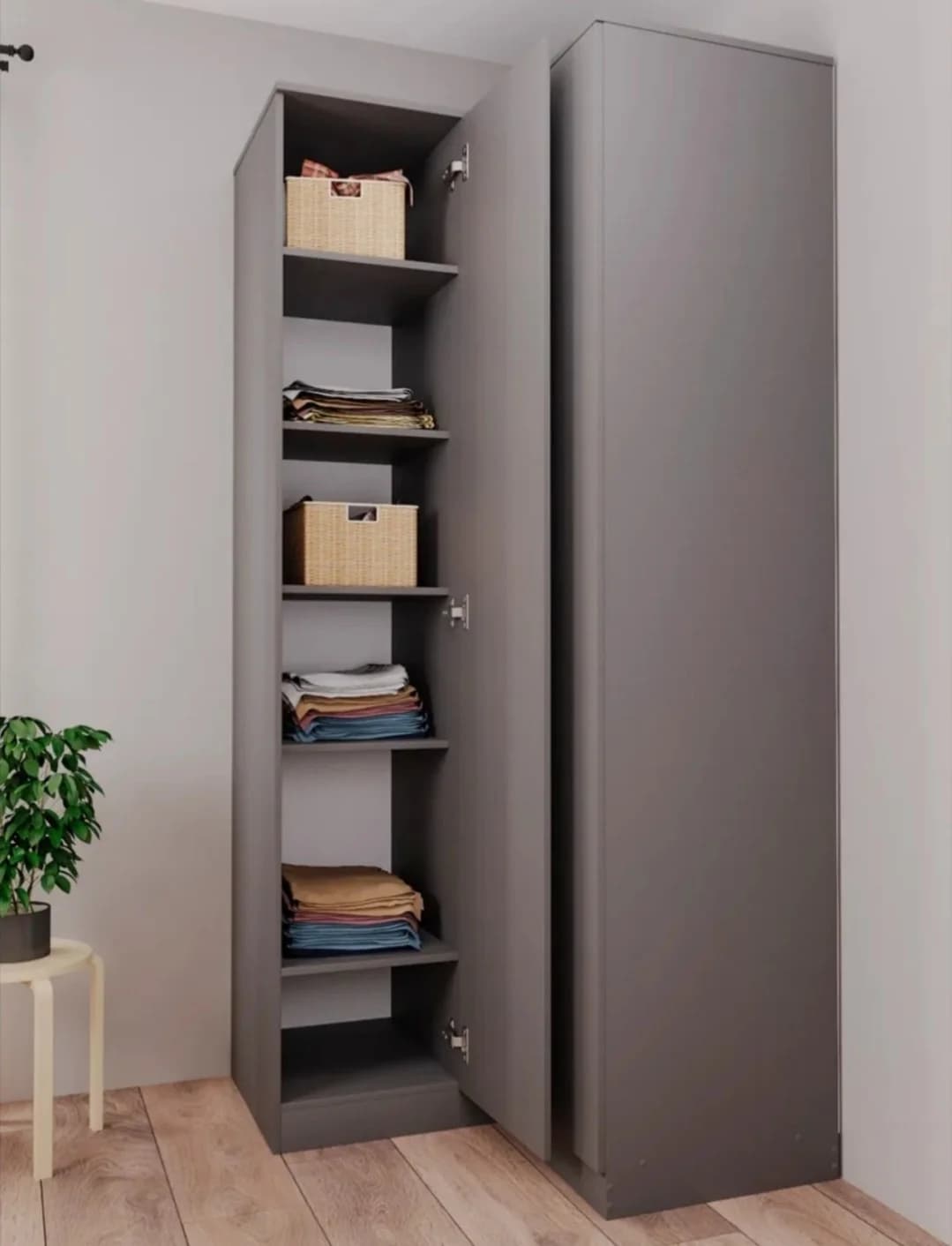 Şkaf 2566251, laminat, antrasit, 210x94x50 sm — image 2