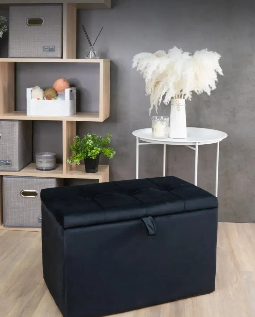 Pufik SO S003, laminat, qara, 37x38x60 sm — изображение 2