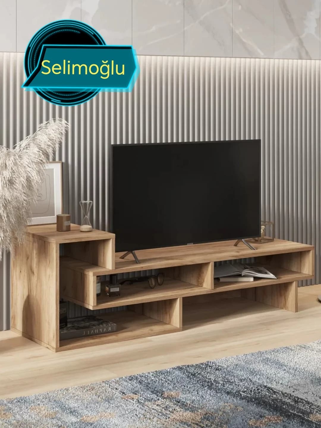TV üçün tumba S01, laminat, 130х42.2х40 sm — изображение 2