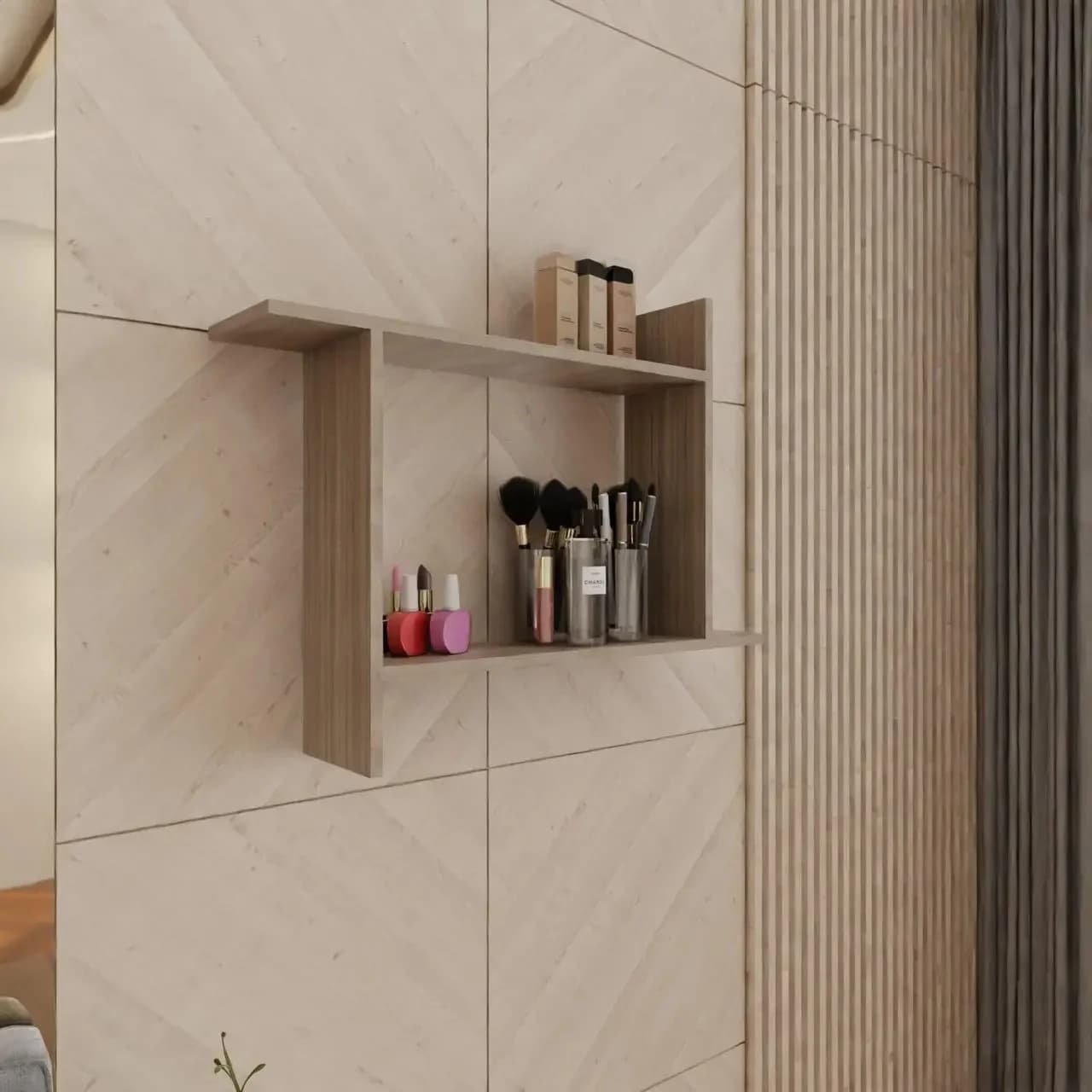 Divar rəfi Yagmur, laminat, Sonoma, 84x15x65 sm