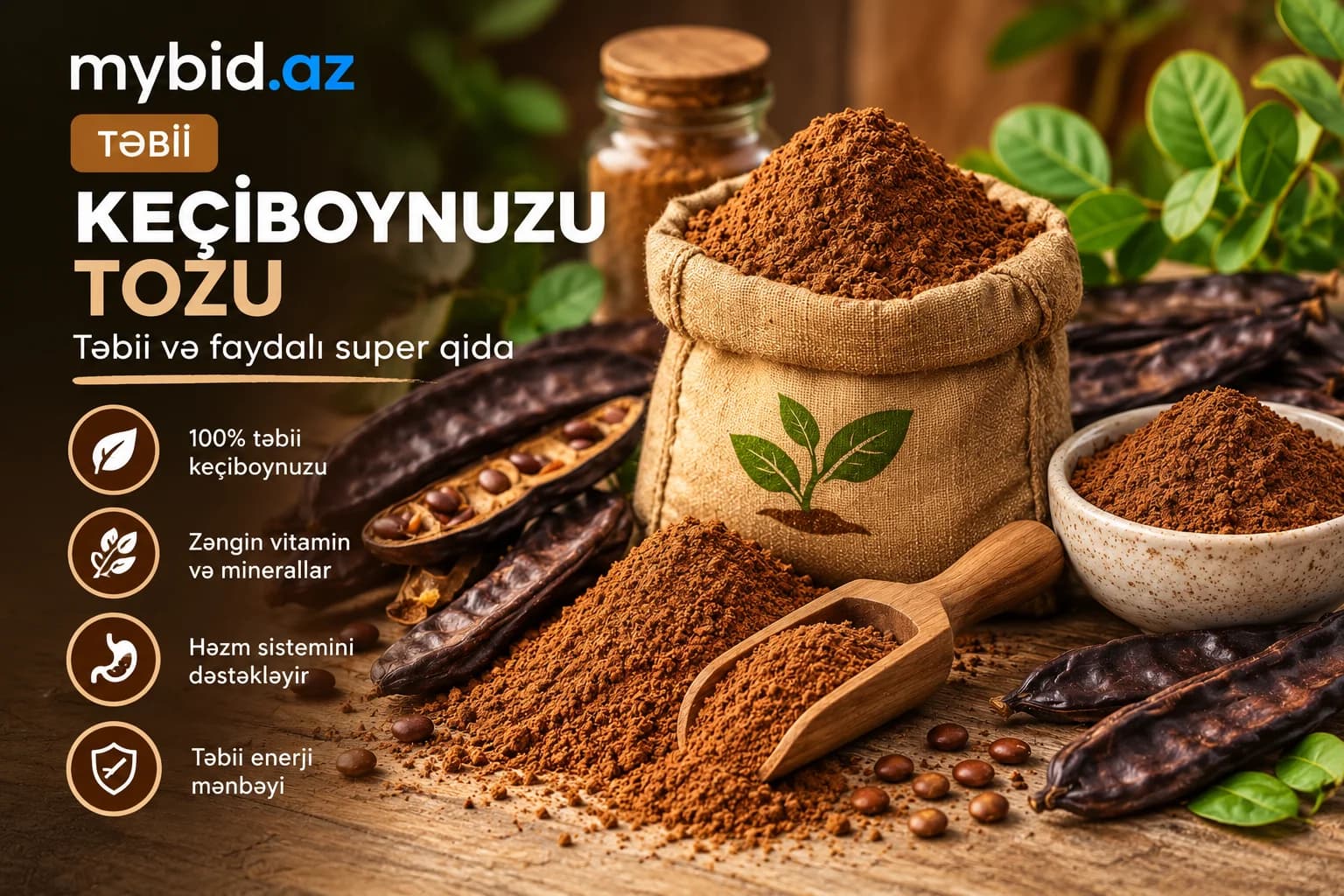 Təbii Keçiboynuzu Tozu 100 qr