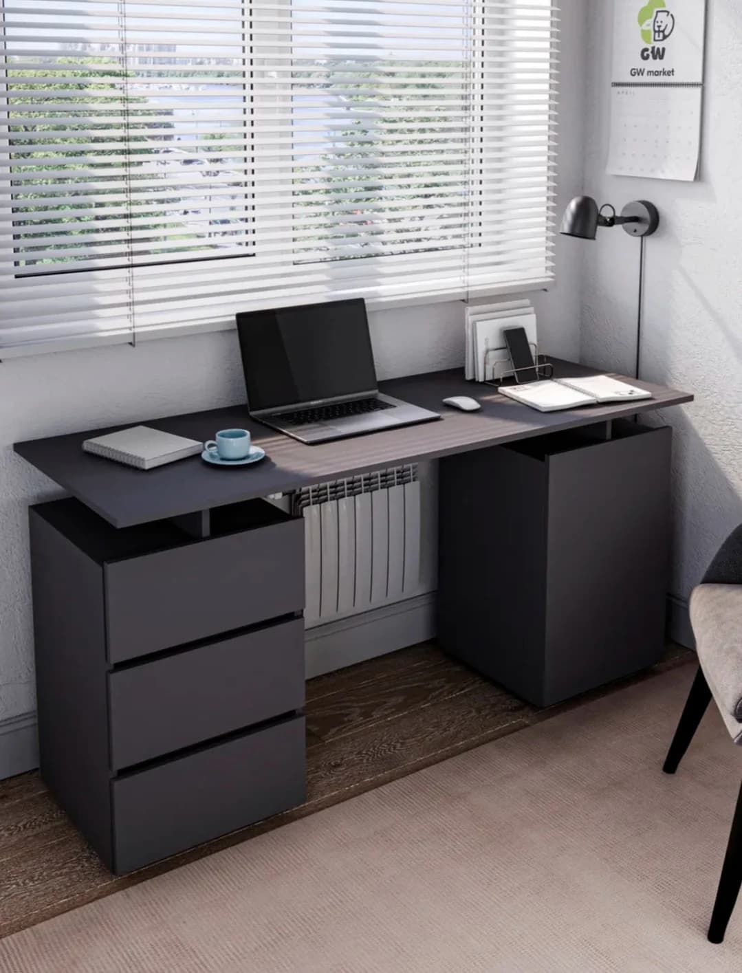 Kompüter masası 12934, laminat, 150x75x55 sm — изображение 3