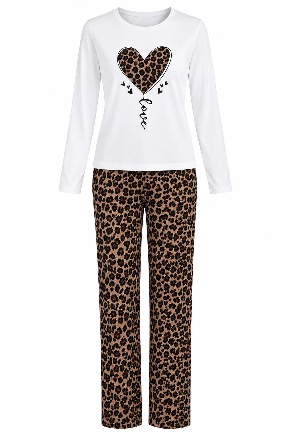Qadınlar üçün şalvarlı pijama dəsti K-04, rəngbərəng, poliester, ölçü XL