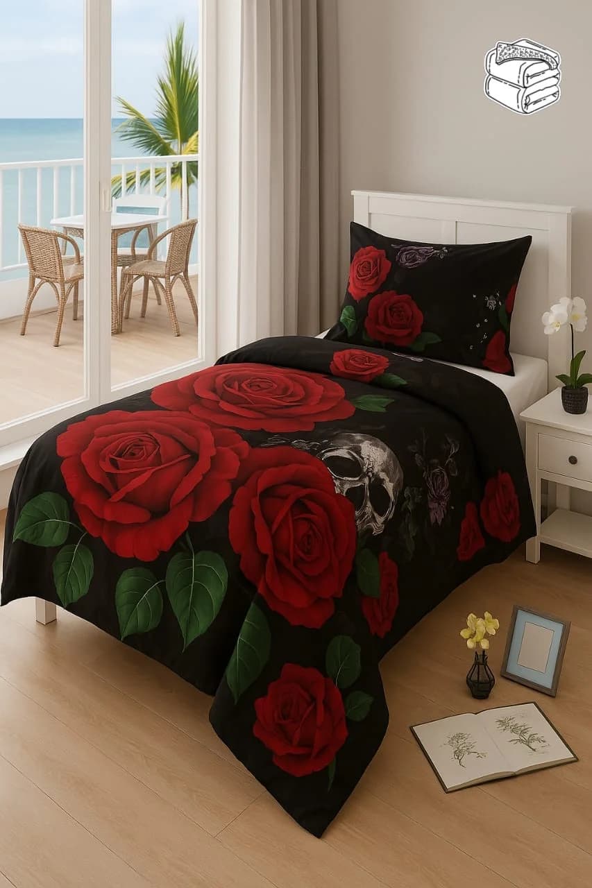 Yataq dəsti və yastıq üzü Fensen 7d, 160x220/50x70 sm, tək nəfərlik, pambıq, ağ - GS Yataq dəsti model-2.6